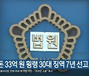 회삿돈 33억 원 횡령 30대 징역 7년 선고