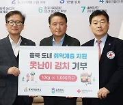 못난이 김치 기탁하는 충북개발공사