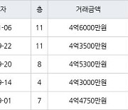 수원 영통동 영통벽적골롯데 59㎡ 4억6000만원에 거래