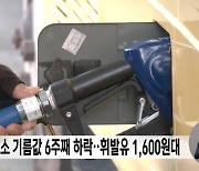 주유소 기름값 6주째 하락‥휘발유 1,600원대