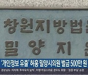 ‘개인정보 유출’ 허홍 밀양시의원 벌금 500만 원 선고