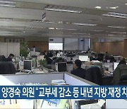 양경숙 의원 “교부세 감소 등 내년 지방 재정 차질”