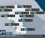 [날씨] 충북 오전까지 곳에 따라 약한 비…낮 최고 8~10도