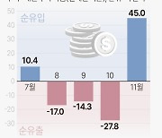 [그래픽] 외국인 증권투자자금 추이