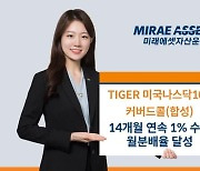 TIGER 미국나스닥100커버드콜(합성) ETF, 14개월 1%수준 월분배율