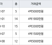 수원 망포동 망포늘푸른벽산 84㎡ 4억5000만원에 거래