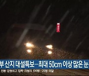 강원 북부 산지 대설특보…최대 50㎝ 이상 많은 눈