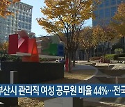 부산시 관리직 여성 공무원 비율 44%…전국 1위