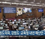 강원도의회, 강원도·교육청 내년 예산안 가결