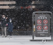 광화문광장에 내리는 눈