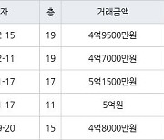 수원 망포동 망포늘푸른벽산 114㎡ 4억9500만원에 거래