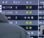 이틀째 온 섬이 꽁꽁…제주공항 제설로 일시 운항 중단