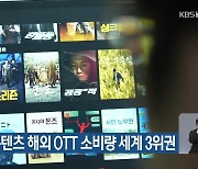 한국 콘텐츠 해외 OTT 소비량 세계 3위권