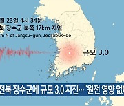 전북 장수군에 규모 3.0 지진…“원전 영향 없어”