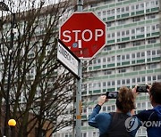 BRITAIN BANKSY STOP SIGN ARREST