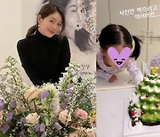 '안성현♥' 성유리, 훌쩍 큰 쌍둥이 딸과 크리스마스 파티..母 닮아 요정