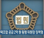 지역주택조합 공금 2억 원 횡령 위원장 징역형