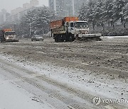 폭설에 바쁜 제설차