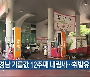 경남 기름값 12주째 내림세…휘발유 1,568원