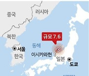 일본 규모 7.6 강진...기상청 "강원 해안가 지진해일 주의"