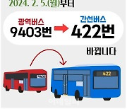 광진구, 내달 5일부터 '9403번 광역버스→422번 간선버스' 변경[동네방네]