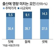 "첫째 아이 집값, 둘째부터 교육비 탓 출산 망설여"