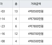 수원 매탄동 매탄현대힐스테이트 59㎡ 4억8500만원에 거래