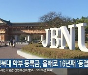 전북대 학부 등록금, 올해로 16년째 ‘동결’