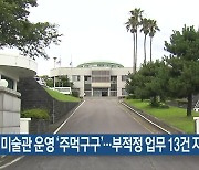 제주도립미술관 운영 ‘주먹구구’…부적정 업무 13건 지적