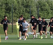 회복 훈련하는 대한민국 축구 국가대표팀 선수들