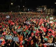 [포토] 라이칭더 대만 민진당 후보 유세 구름 인파