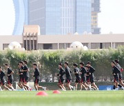 훈련하는 대한민국 축구 국가대표팀 선수들