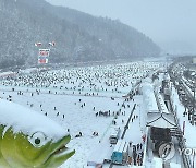 눈 내리는 산천어축제장