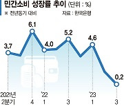 민간 소비마저 역성장 경고등