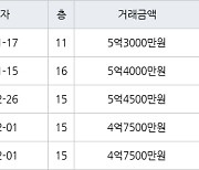 수원 매탄동 매탄위브하늘채 59㎡ 5억3000만원에 거래