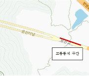 영상정보전광판 설치에 따른 윤산터널 교통통제 실시