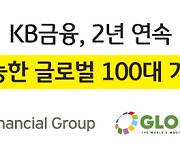 KB금융, 2년 연속 `지속가능한 글로벌 100대 기업` 선정