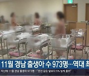 11월 경남 출생아 수 973명…역대 최저