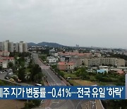 지난해 제주 지가 변동률 -0.41% ↓…전국 유일 ‘하락’