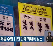 지난해 일본 어패류 수입 11년 만에 최대폭 감소