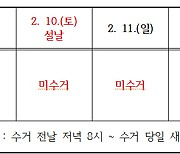 수성구, “설날과 다음 날은 쓰레기 수거 안해요”