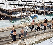 대관령 추위에 맞선 마라토너들