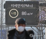 충북 미세먼지 '나쁨'…낮 기온 3∼6도