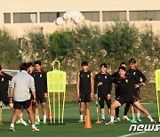 순발력 훈련하는 축구대표팀