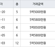 성남 정자동 정자한솔마을주공4차 35㎡ 5억5000만원에 거래