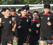 훈련하는 대한민국 축구 대표팀