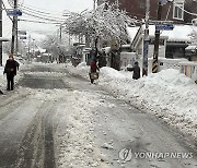 제설작업 한창인 속초