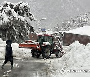 눈쌓인 속초 마을