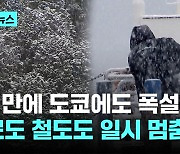 2년만의 폭설에 멈춰선 도쿄…퇴근 일찍하고, 걸어서 대피도