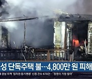 고성 단독주택 불…4,800만 원 피해